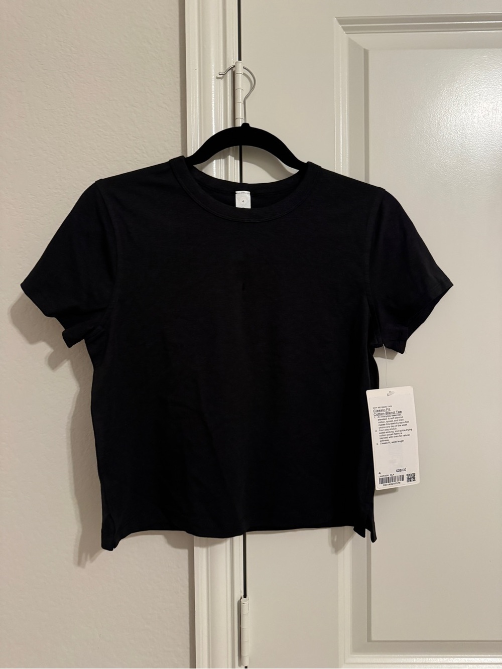Lululemon Classic-Fit Cotton-Blend Tee Black color size 4